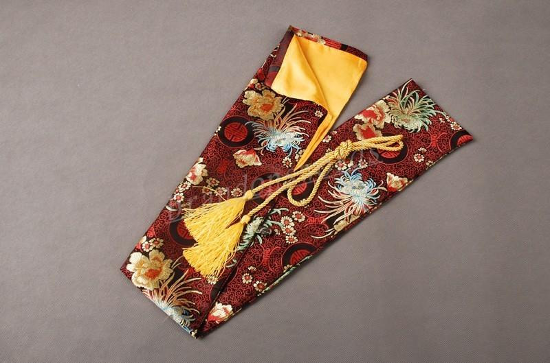 Japanese Samurai Sword Wakizashi Good Quality Nice Chrysanthemum Red Sword Bag