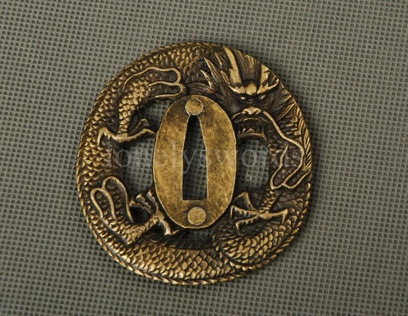 Japanese Samurai Katana Wakizashi Sword Guard Tsuba Hj174