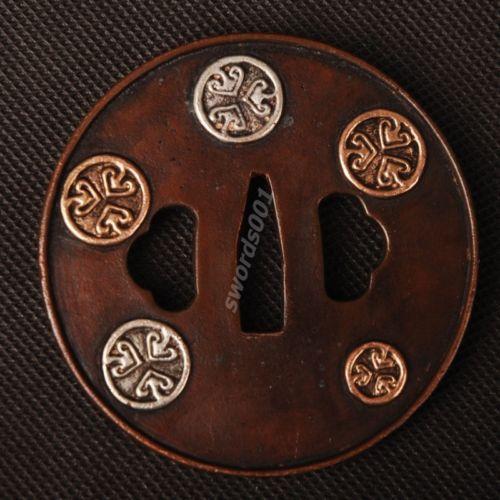 Samurai Sword Japanese Katana Wakizashi Nice Goldamp;Silver Tsuba Hand Guard 034