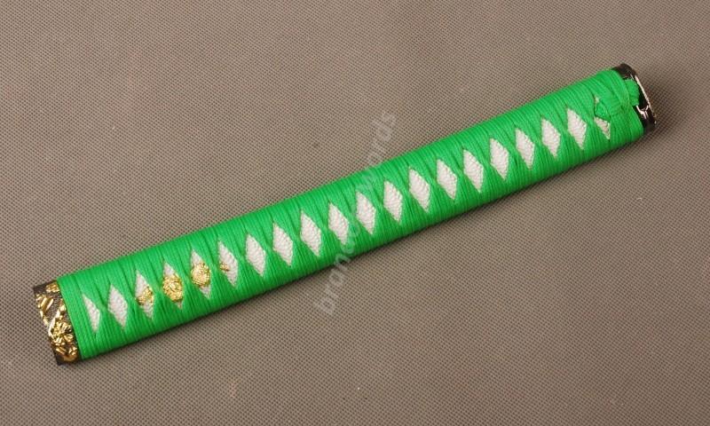 Samurai Sword Japanese Sword Katana Handle Green Ito White Rayskin Tsuka H32