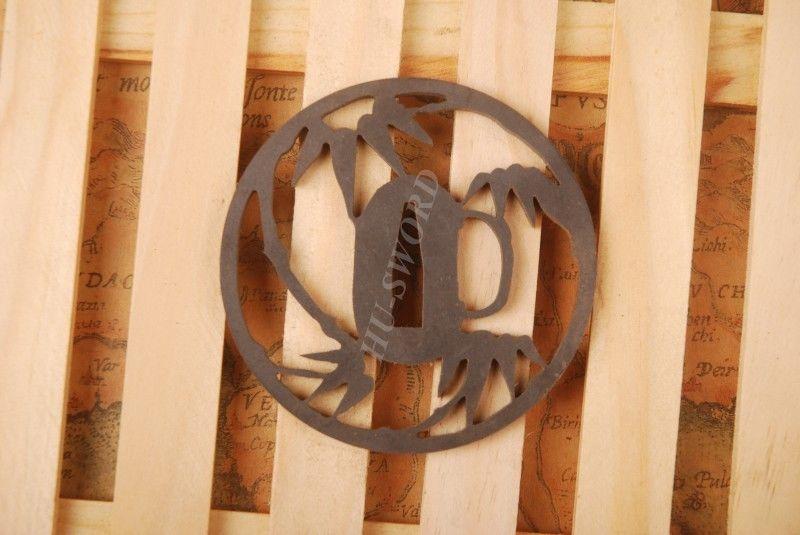 Iron Tsuba Hand Guard For Japanese Samurai Sword Knives Katana Wakizashi Ht037