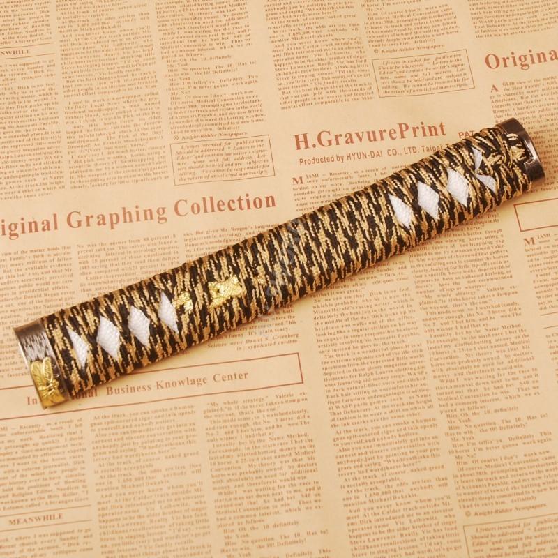 Ito Cord Wrapped Menuki Kashira Fuchi Japanese Samurai Sword Tsuka Handle H21
