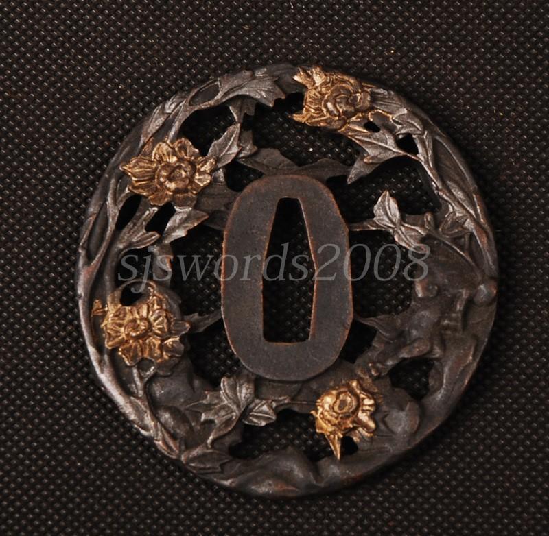 Alloy Plate Tsuba For Japanese Samurai Sword Katana Wakizashi
