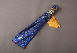 Silk Bag Blue Flower Design For Japanese Samurai Sword Warrior Tanto Knives Qdx5