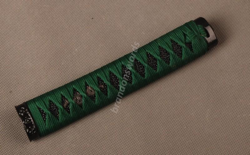 Samurai Sword Japanese Sword Wakizashi Handle Green Ito Black Rayskin Tsuka Zj17