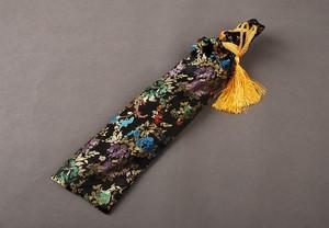 Silk Bag Black Design For Japanese Samurai Sword Warrior Tanto Knives Qdx4