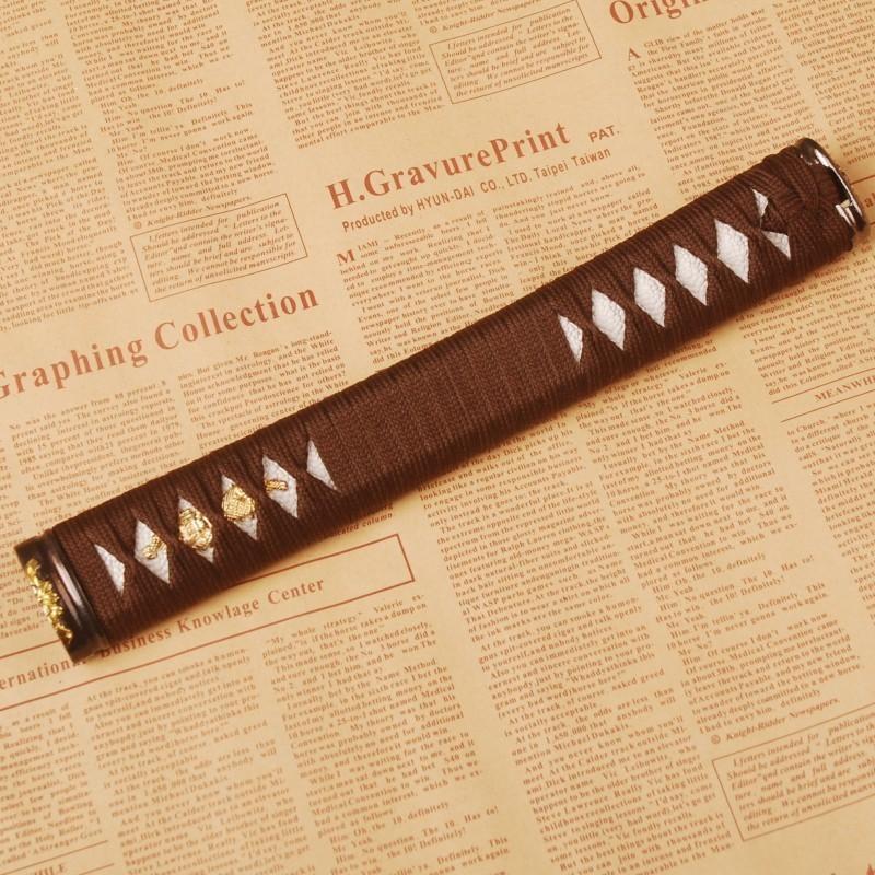 Samurai Sword Japanese Katana Sword Handle Tsuka Battle Wrapped Fuchi Menuki H18