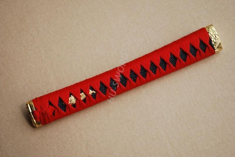 Ito Cord Wrapped Menuki Kashira Fuchi Japanese Samurai Sword Tsuka Handle H6