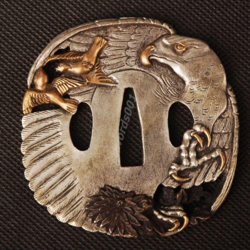 Samurai Sword Japanese Katana Wakizashi Nice Goldamp;Silver Tsuba Hand Guard 035